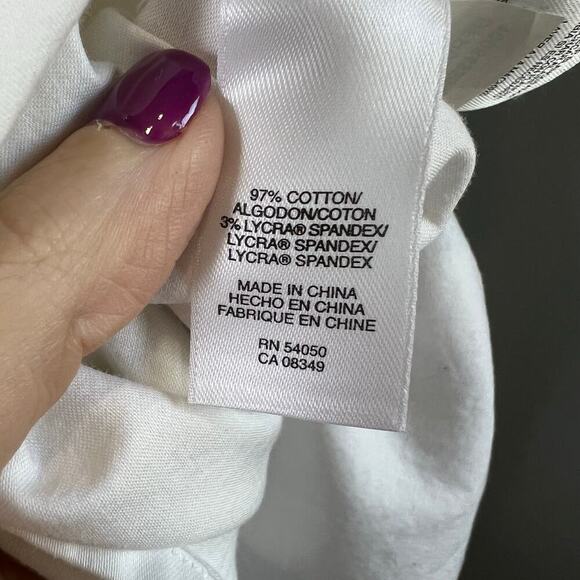 Anne Klein Short Sleeve White Blouse with ruching detail Size 12 - Picture 10 of 10